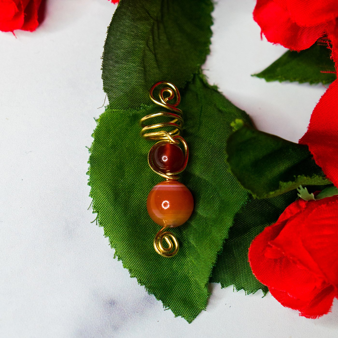 Carnelian Hair Jewel 2"