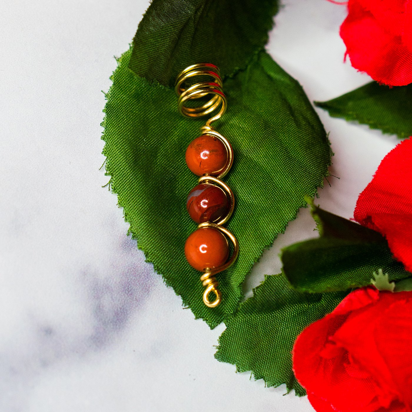 Red Jasper Hair Jewel 2"