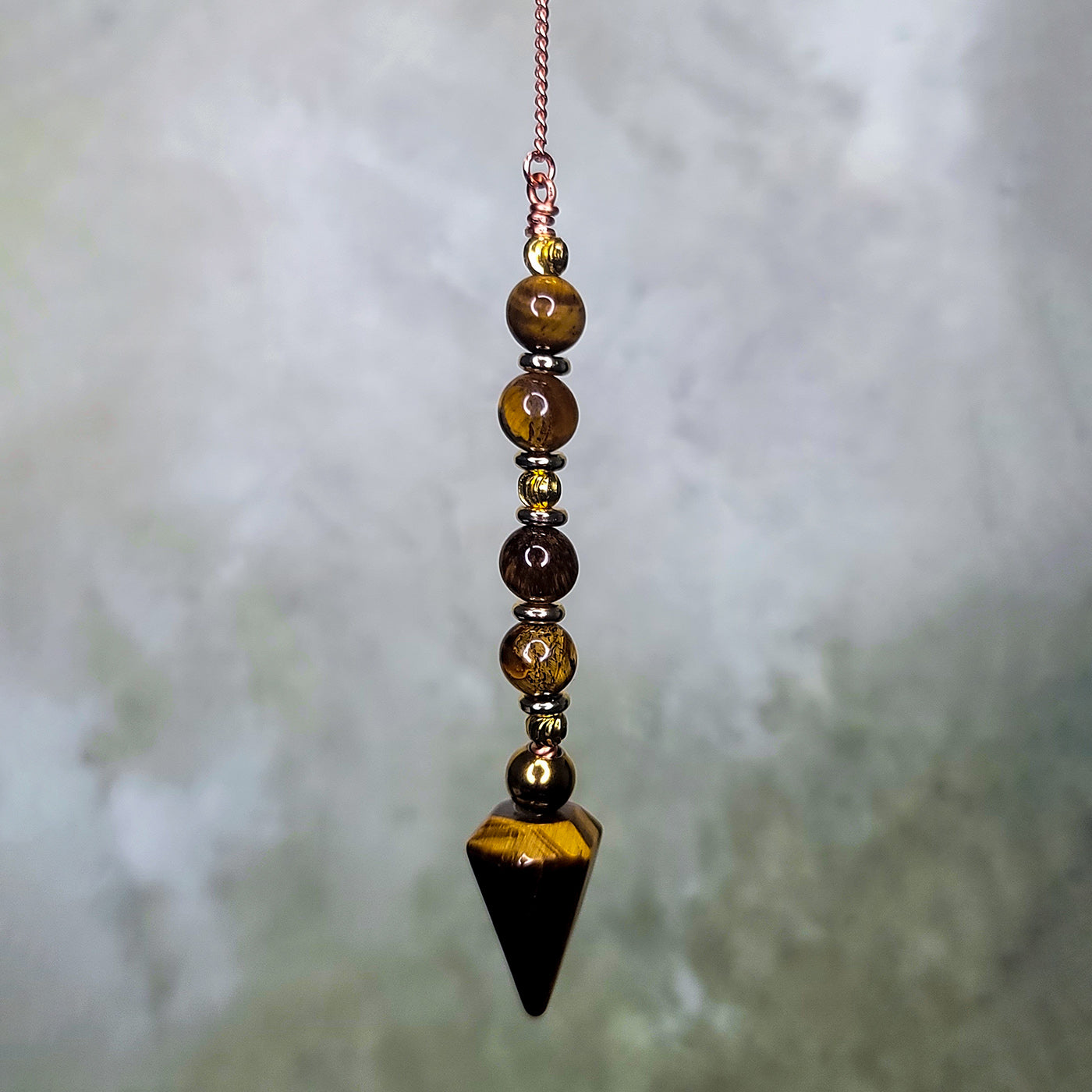 Tigers Eye & Citrine Pendulum
