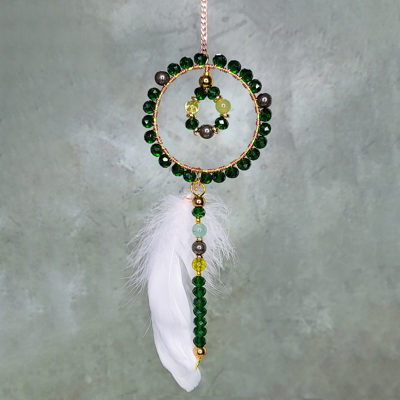 Mint Suncatcher | Pyrite, Peridot, Jade