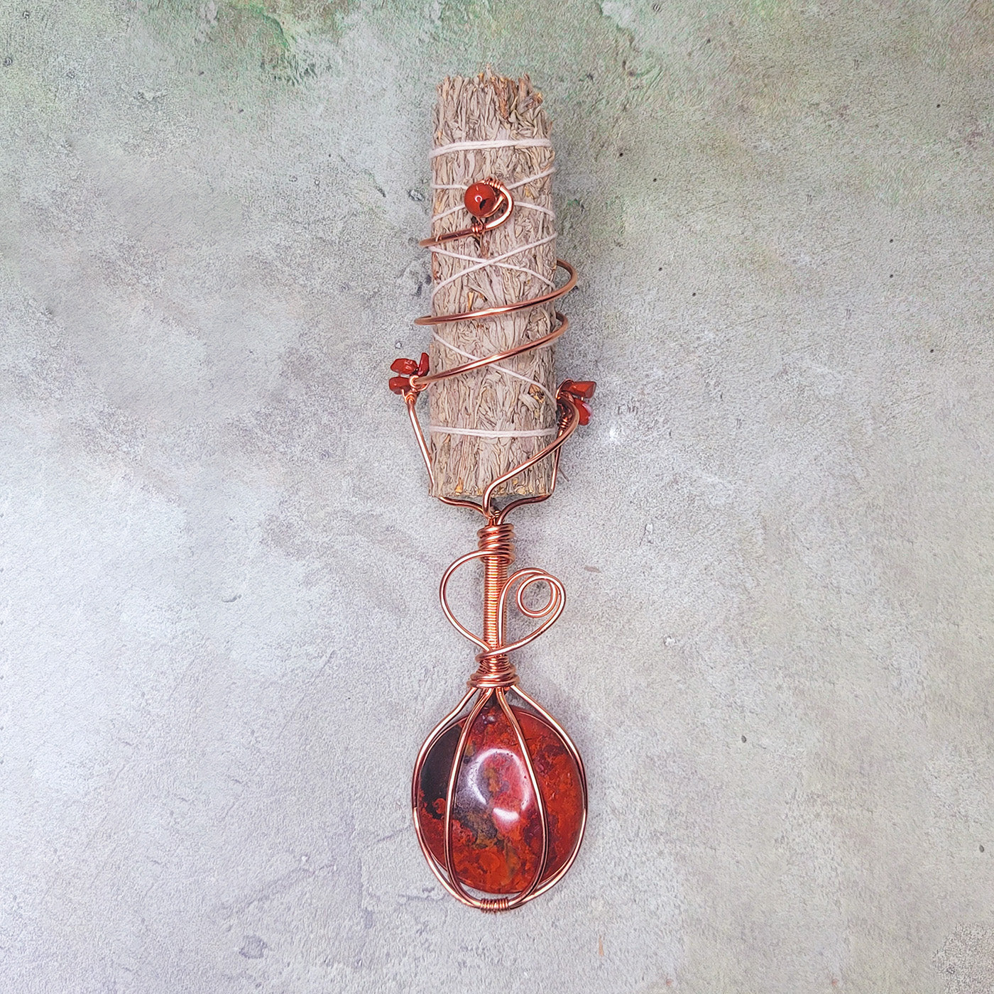 Ember Wand | Sea Jasper, Red Jasper