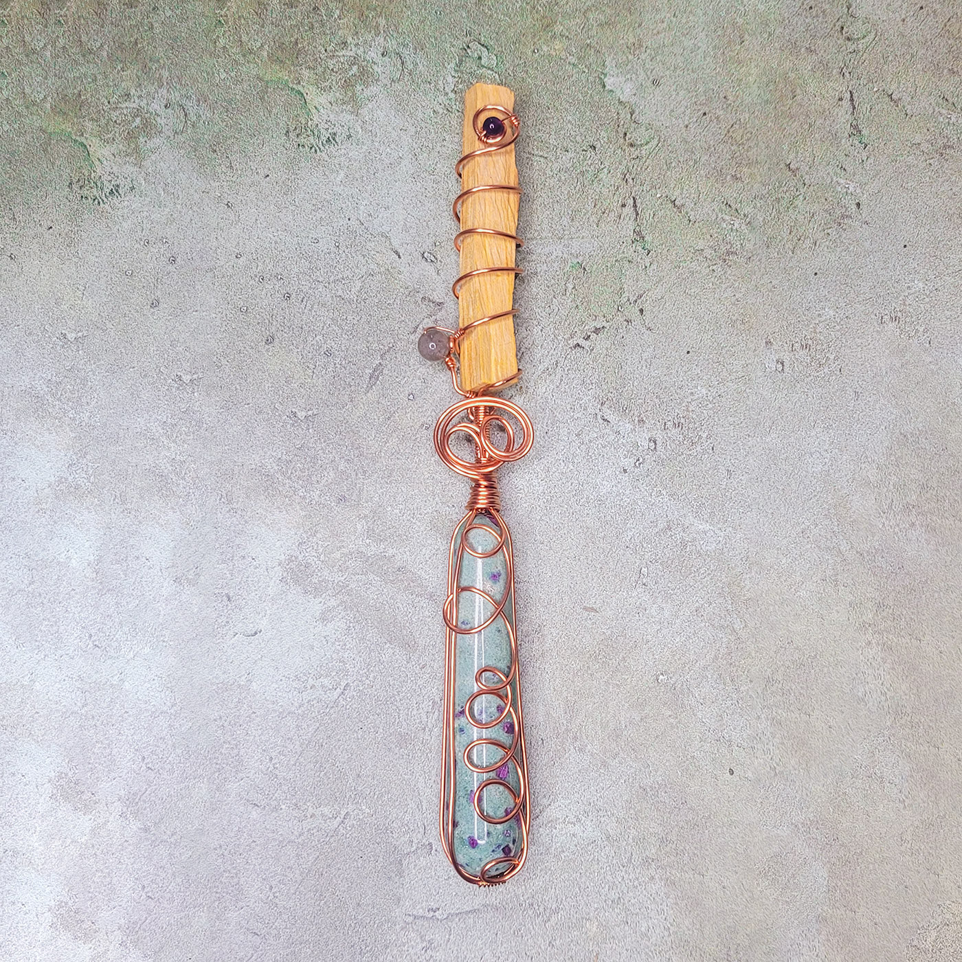 Aura Wand | Ruby Fuchsite, Labradorite, Amethyst