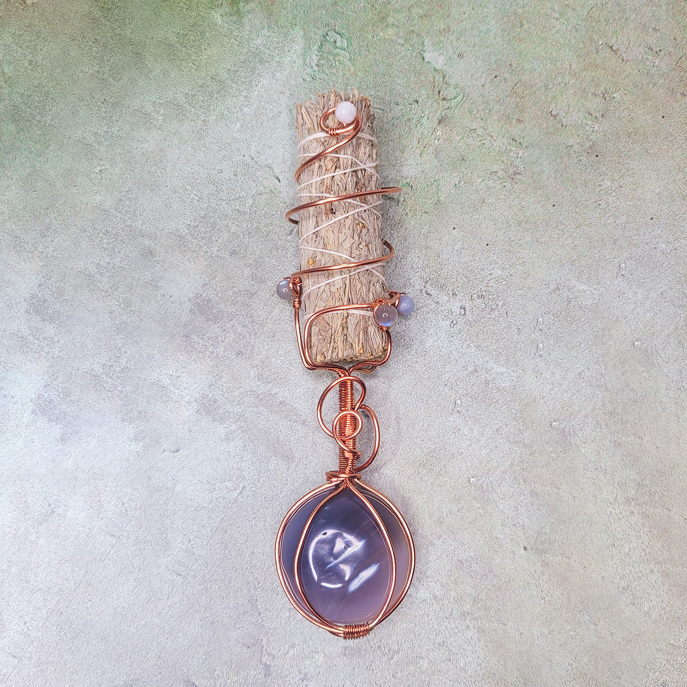Elyndra Wand | Orca Agate, Labradorite, Moonstone, Blue Chalcedony