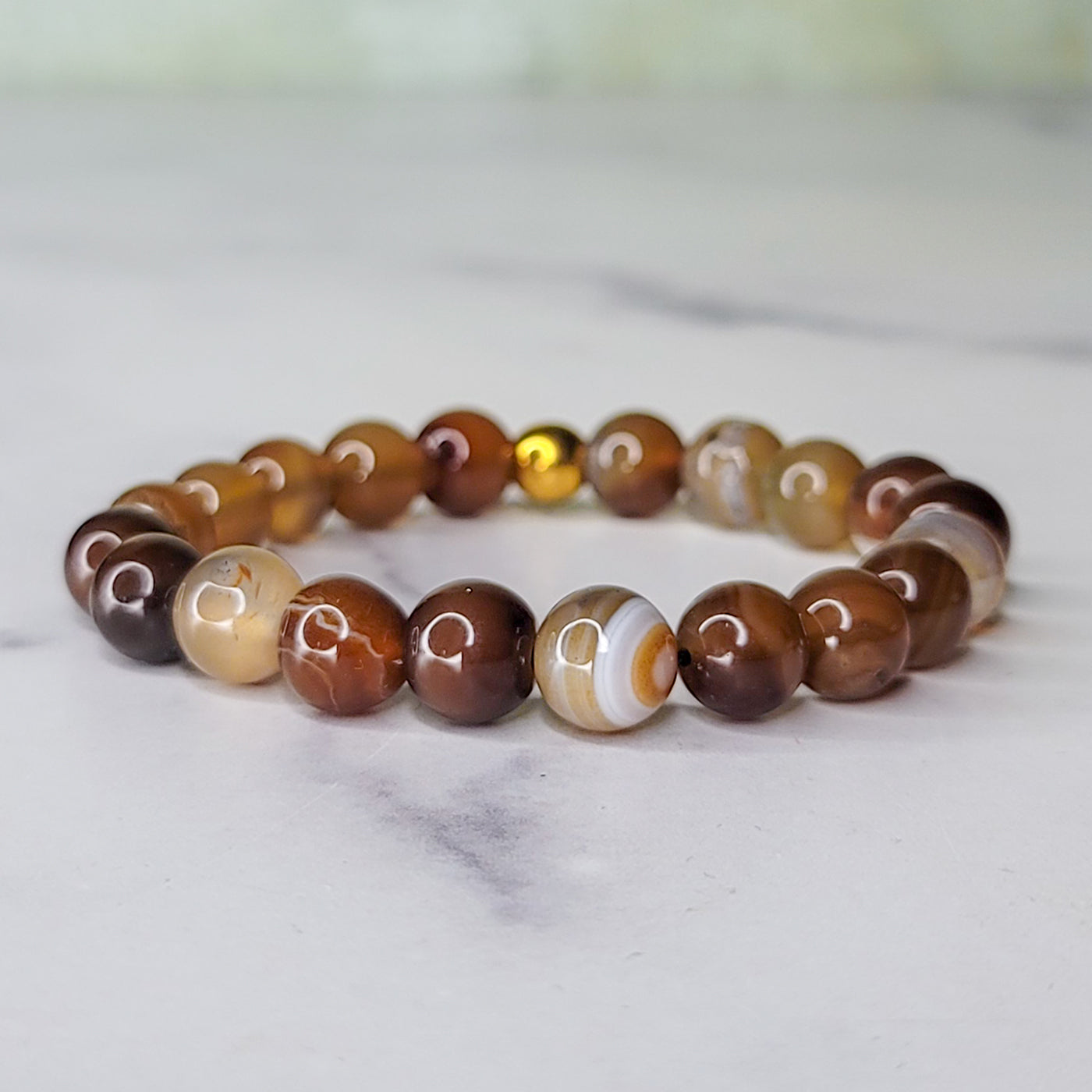 Coffee Stripe Agate Wrist Wear
