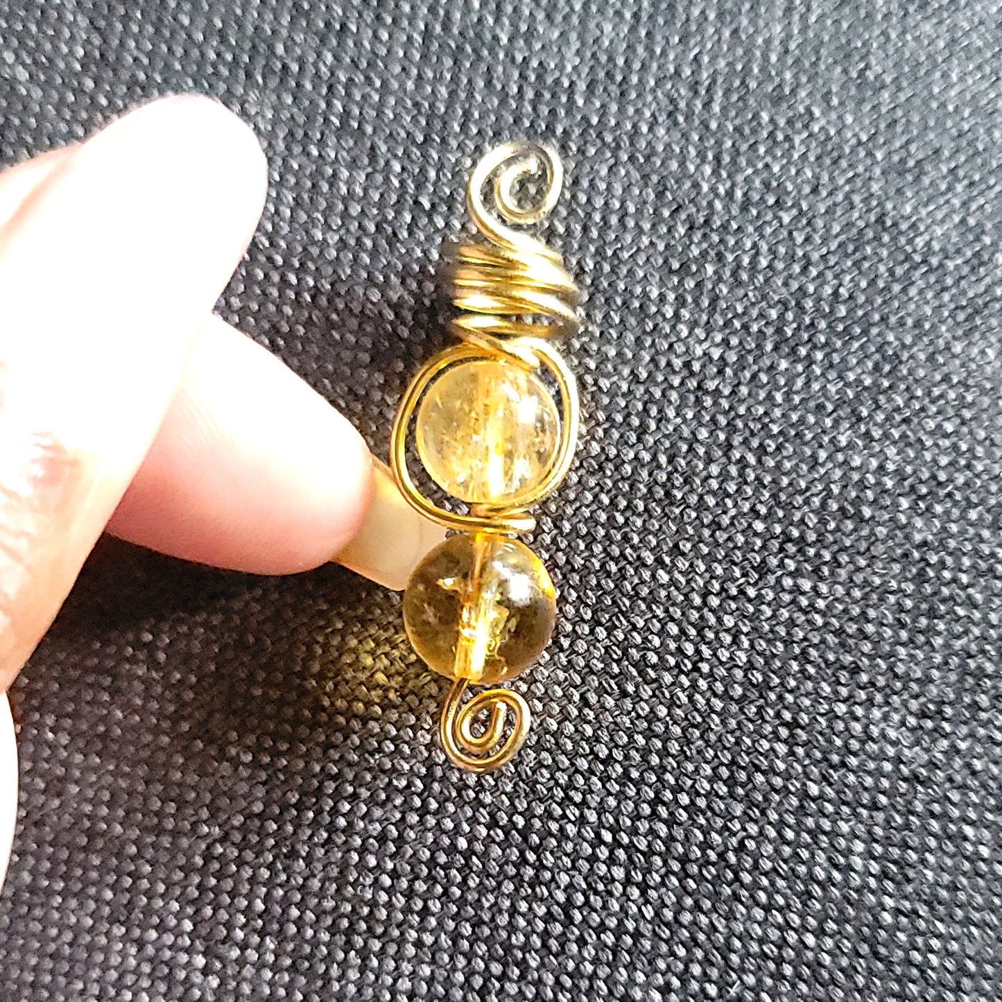 Citrine Hair Jewel 2"