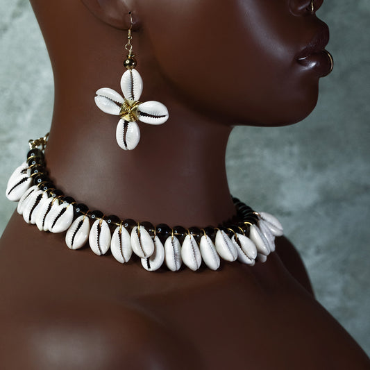 Cowrie Flower Earrings