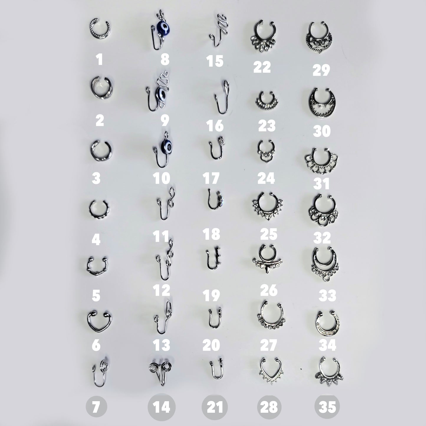 Nose Cuffs - Gold & Silver Variations for All