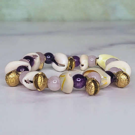 Crystals, Bells, & Cowrie Shells Bangle