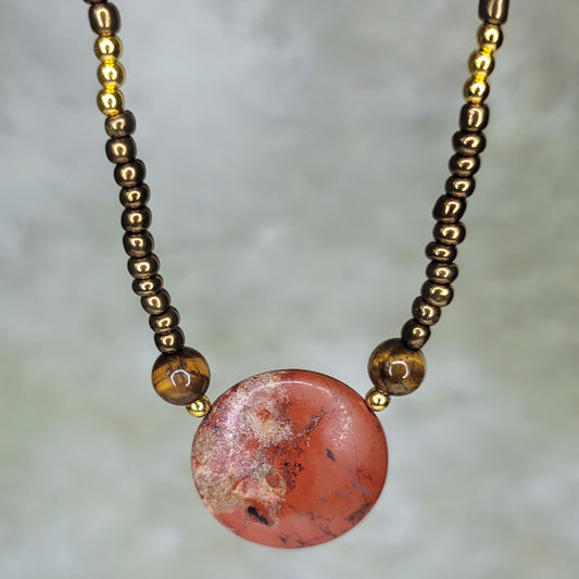 Junna EarChain | Red Jasper & Tigers Eye
