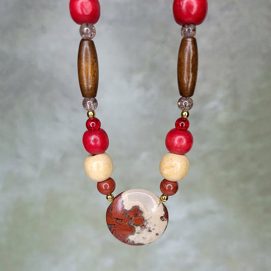Desi EarChain | Red Jasper