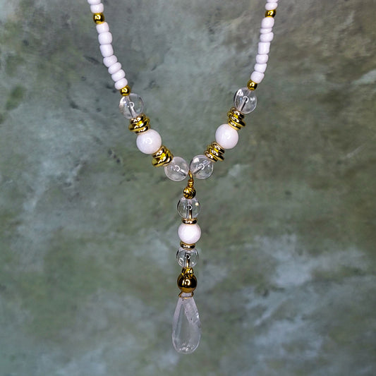 Oba EarChain | Moonstone & Clear Quartz