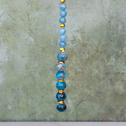 Yema Mini Crown | Aquamarine, Blue Chalcedony, and Blue Agate