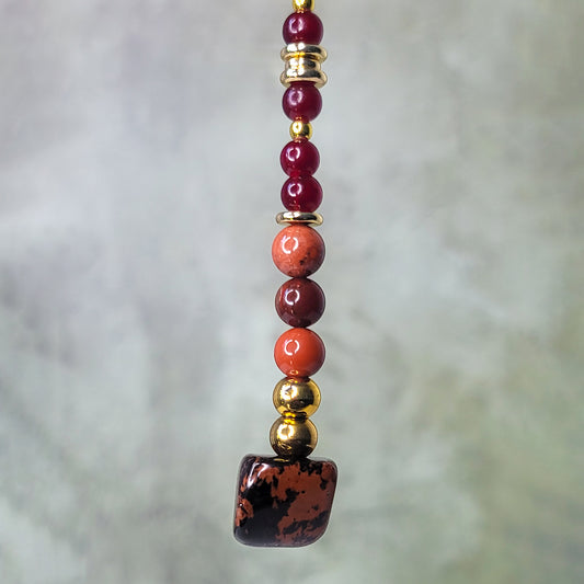 Evoke Mini Crown | Red Jasper, Mahogany Obsidian, and Carnelian
