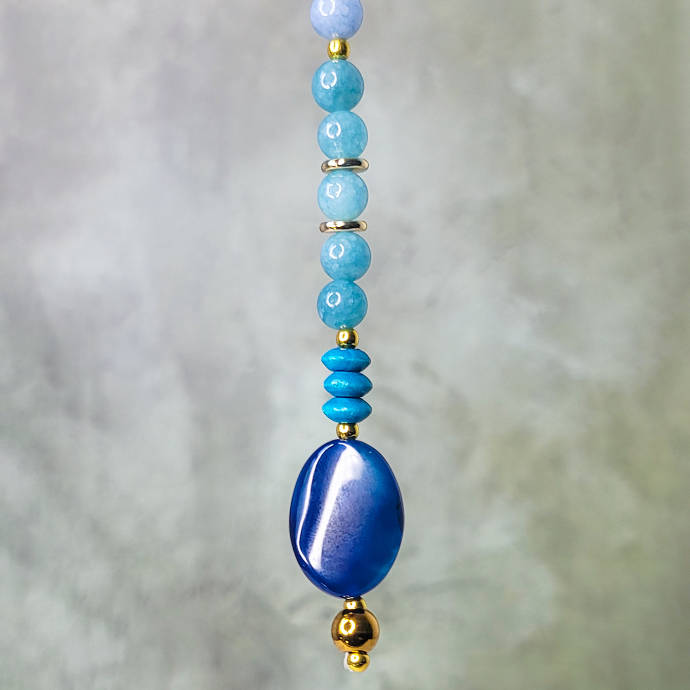 Yema Mini Crown | Aquamarine, Blue Chalcedony, and Blue Agate