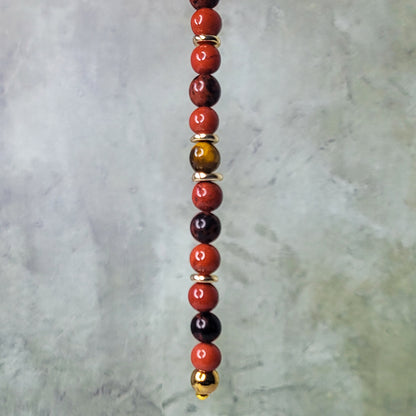 Aura Mini Crown | Tigers Eye, Red Jasper, Mahogany Obsidian