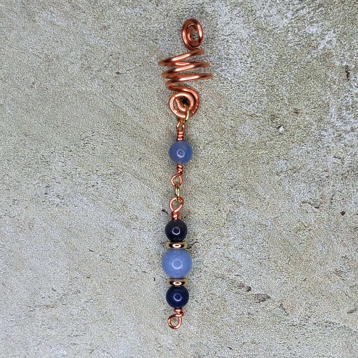 Blue Chalcedony + Blue Aventurine Pen Gem