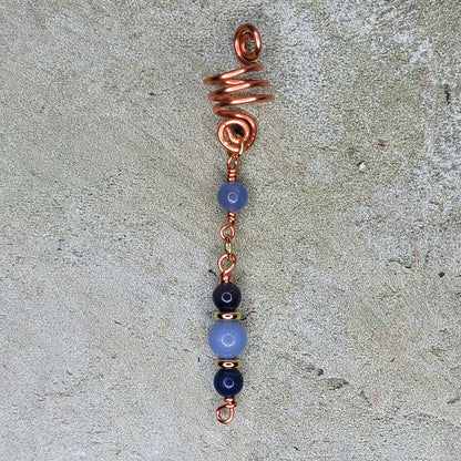 Blue Chalcedony + Blue Aventurine Pen Gem