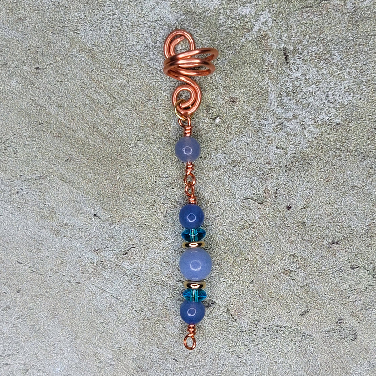 Blue Chalcedony + Blue Aventurine Pen Gem