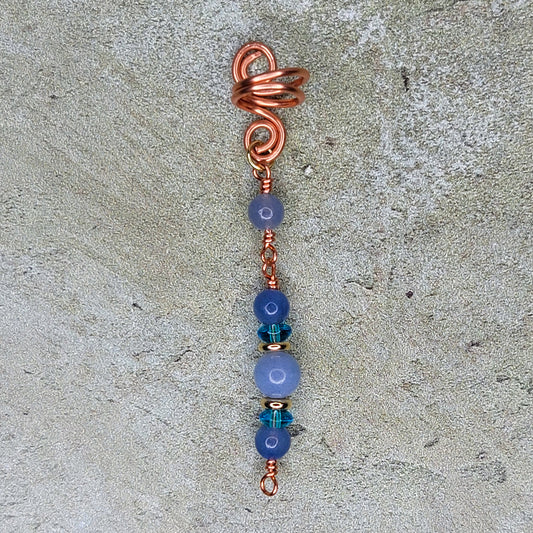 Blue Chalcedony + Blue Aventurine Pen Gem