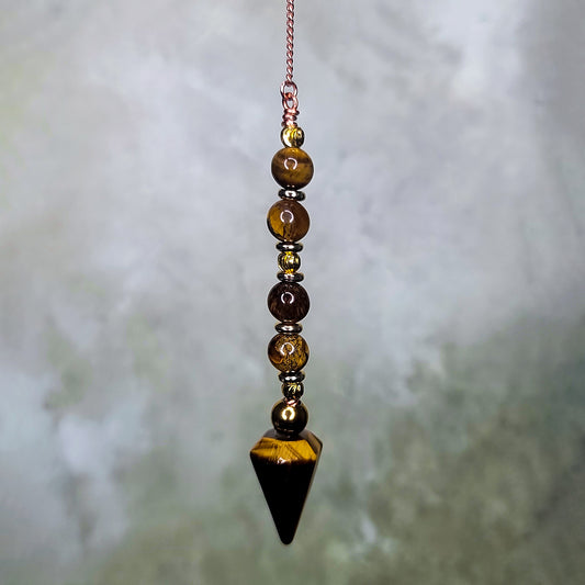 Tigers Eye & Citrine Pendulum