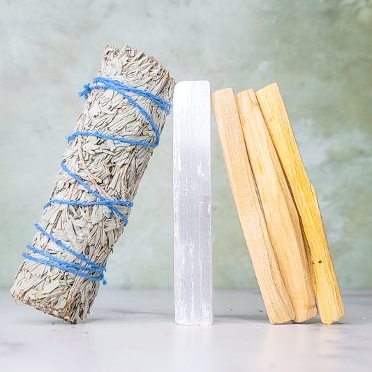 Sage, Palo Santo, & Selenite Bundle