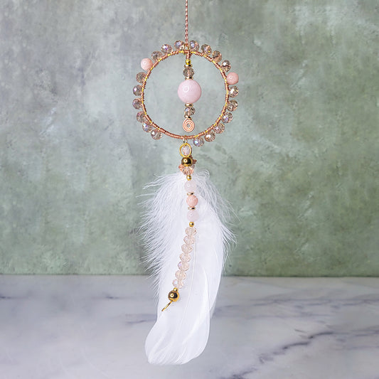Champagne Suncatcher | Rose Quartz & Sunstone