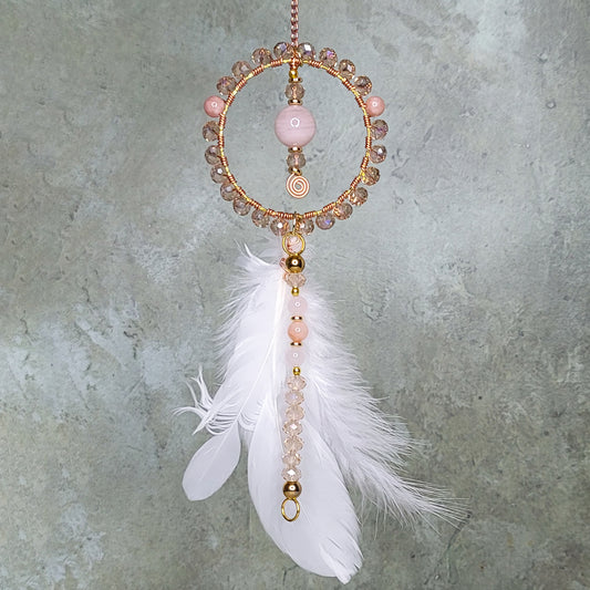 Champagne Suncatcher | Rose Quartz & Sunstone