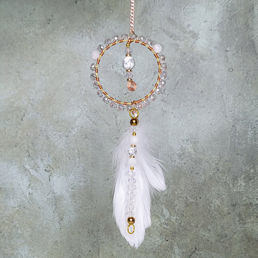 Coconut Suncatcher | Moonstone and Howlite