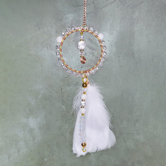 Coconut Suncatcher | Moonstone and Howlite