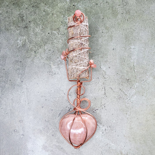 Dynasty Wand | Peach Moonstone & Sunstone