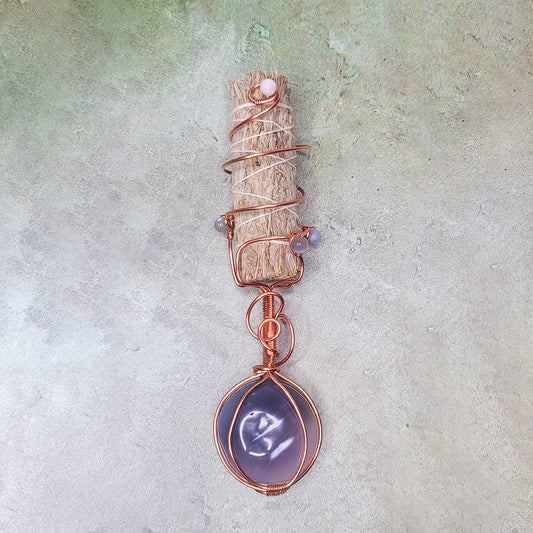 Elyndra Wand | Orca Agate, Labradorite, Moonstone, Blue Chalcedony