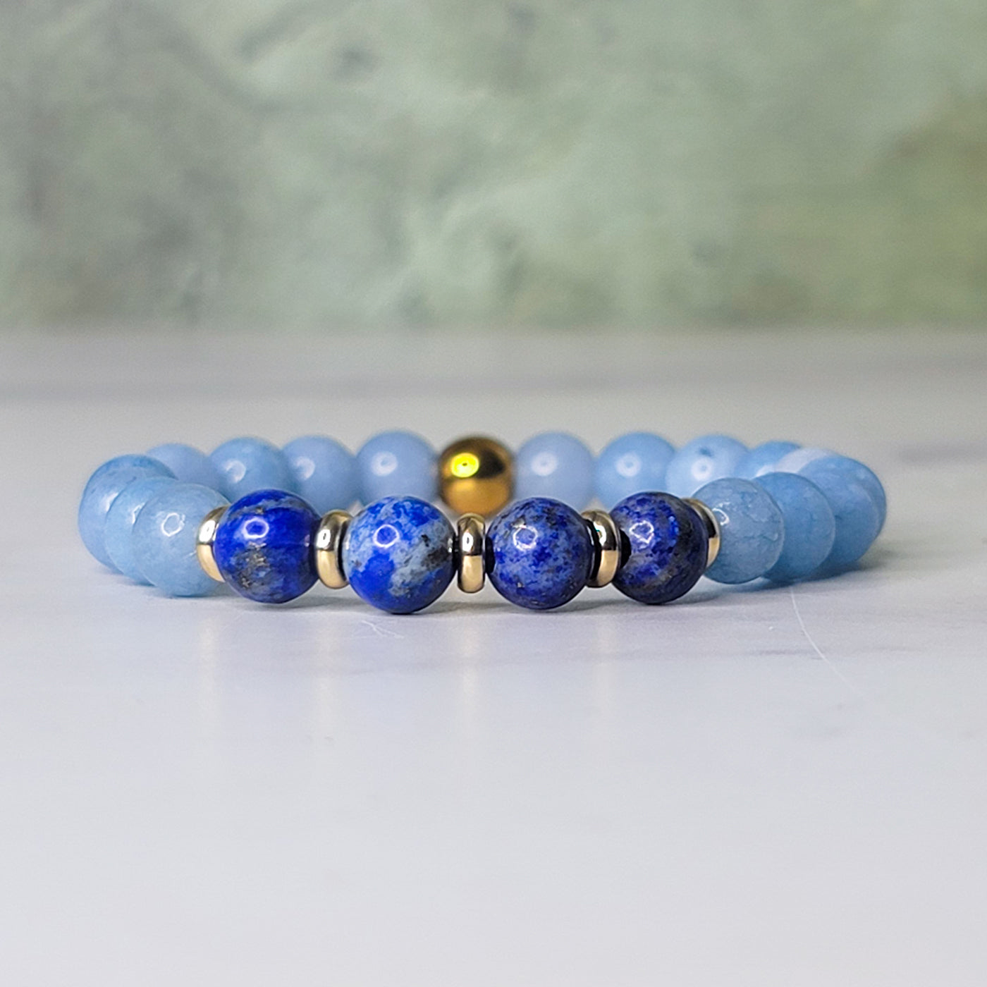 True Voice Wrist Wear | Blue Chalcedony and Lapis Lazuli