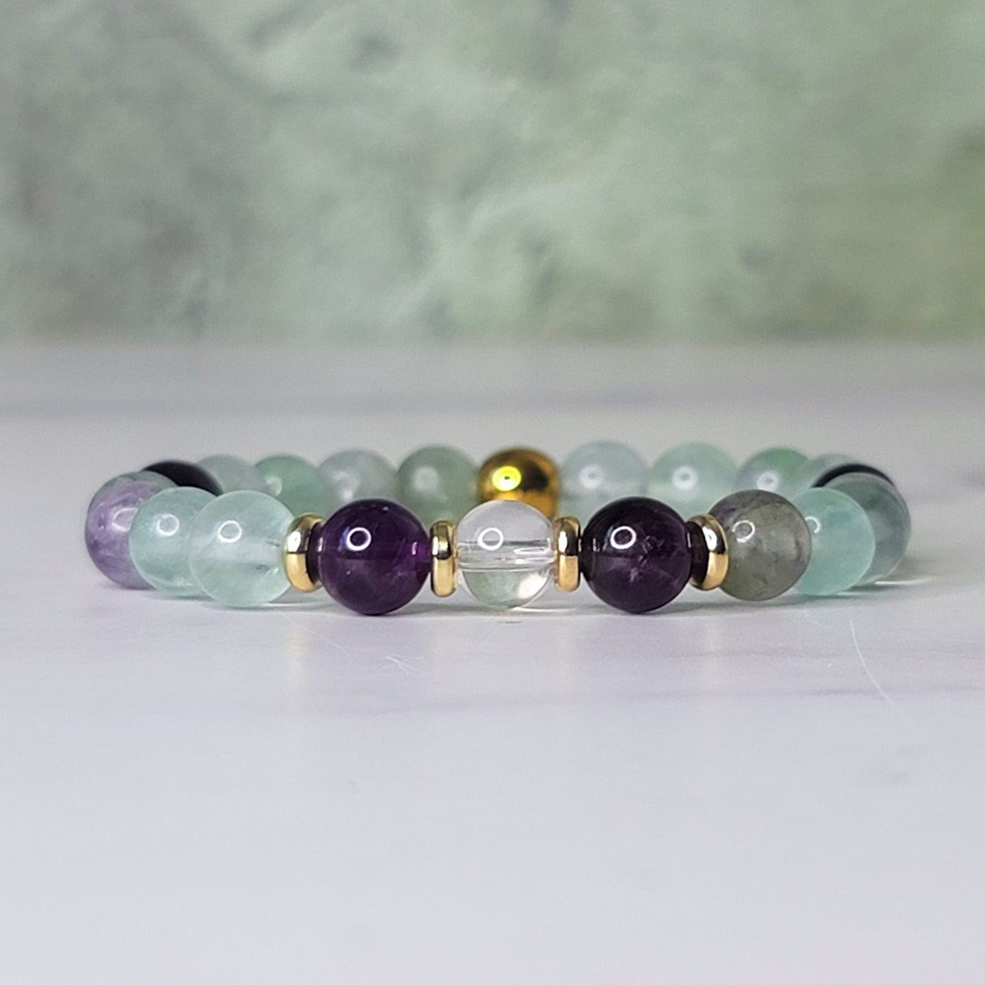 Unburdened Wrist Wear | Fluorite, Amethyst, and Clear Quartz