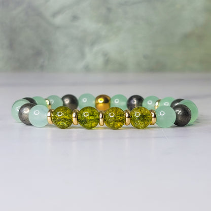 Overflow Wrist Wear | Peridot, Pyrite, and Jade