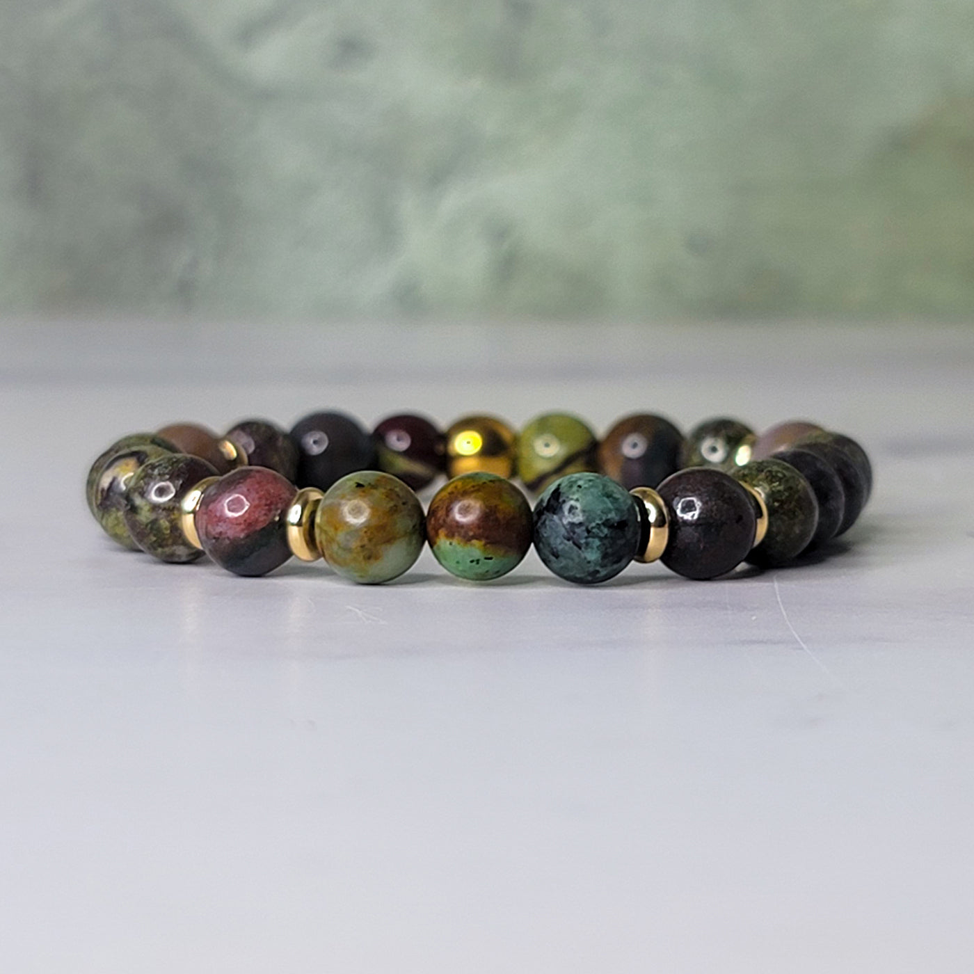 Evolve Wrist Wear | Indian Agate, African Turquoise, and Dragons Blood