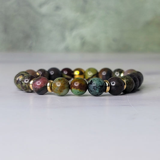 Evolve Wrist Wear | Indian Agate, African Turquoise, and Dragons Blood