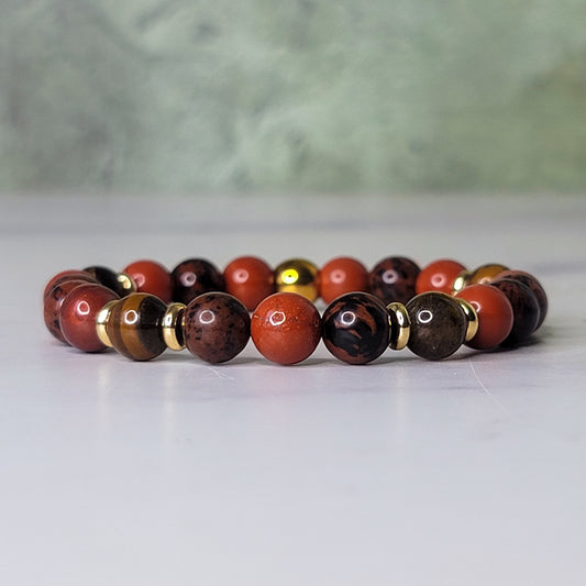 Unshakable Wrist Wear | Tigers Eye, Red Jasper, and Mahogany Obsidian