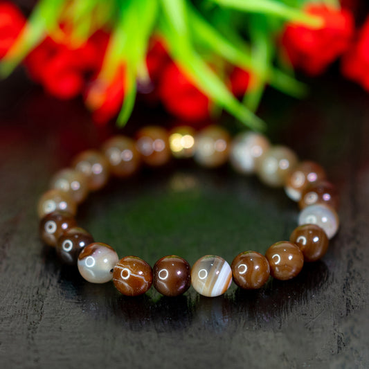 Coffee Stripe Agate Wrist Wear