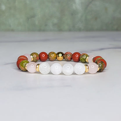 Nurture Wrist Wear | Unakite, Moonstone, Red Jasper, Rose Quartz
