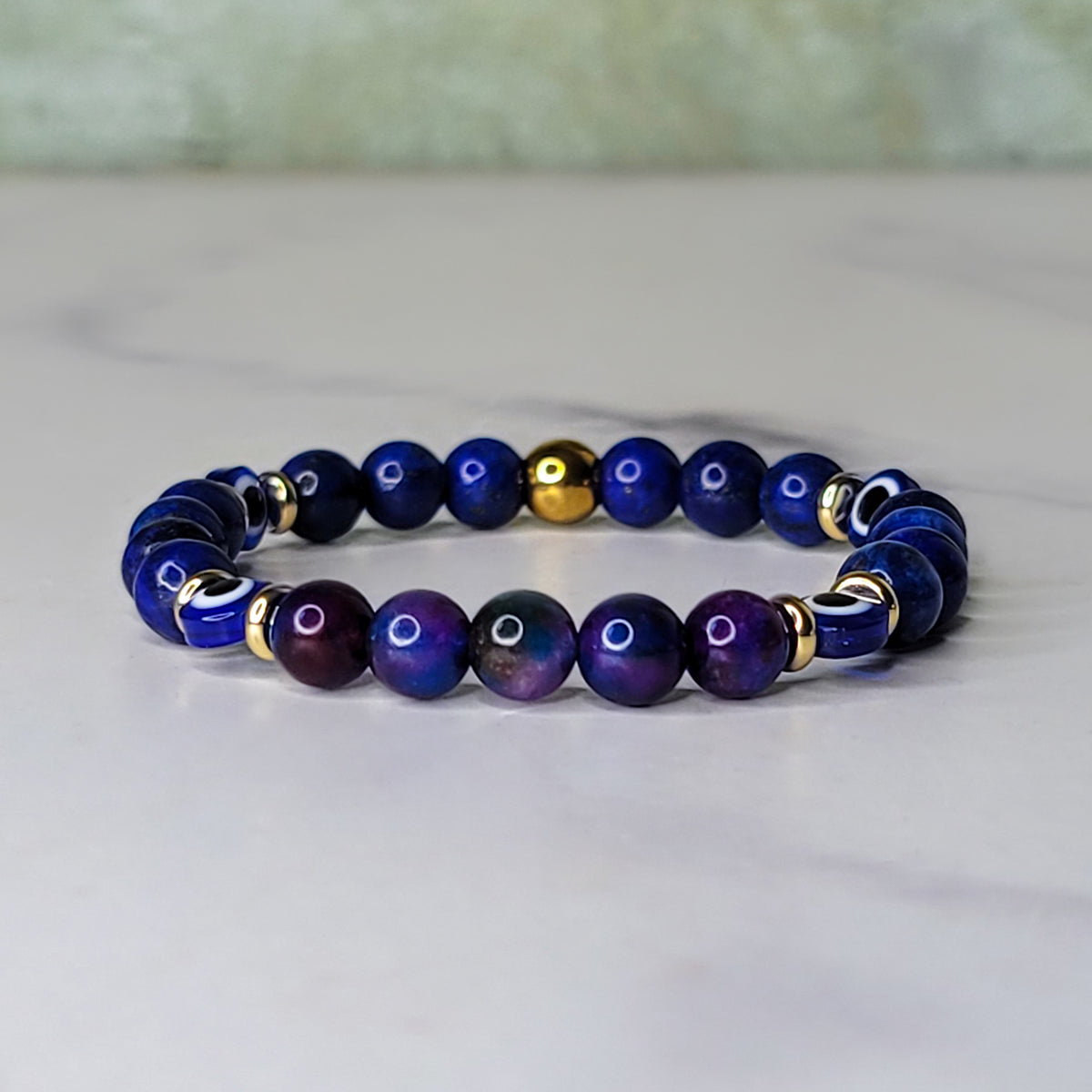 Sovereign Wrist Wear |  Lapis Lazuli, Sugilite, Evil Eye