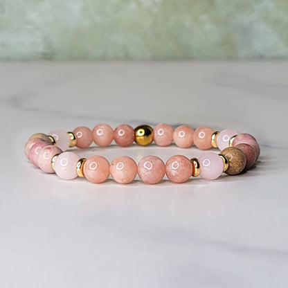 Flourish Wrist Wear | Sunstone, Rhodochrosite, Rose Quartz