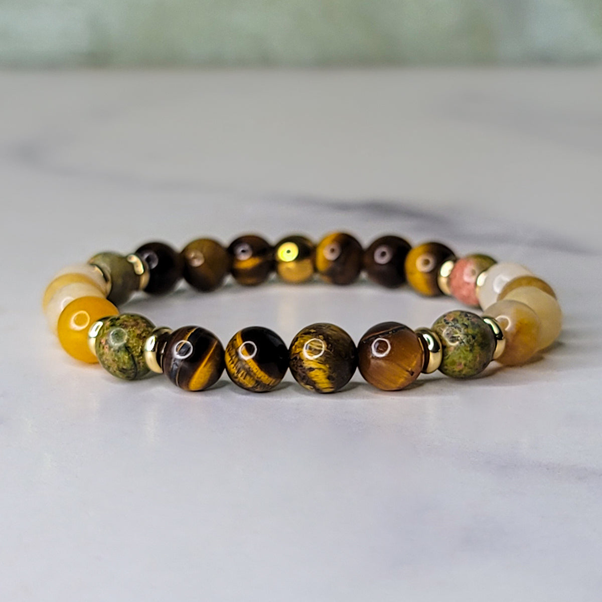 Breakthrough Wrist Wear | Tigers Eye, Yellow Aventurine, Unakite